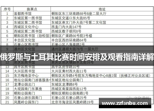 俄罗斯与土耳其比赛时间安排及观看指南详解